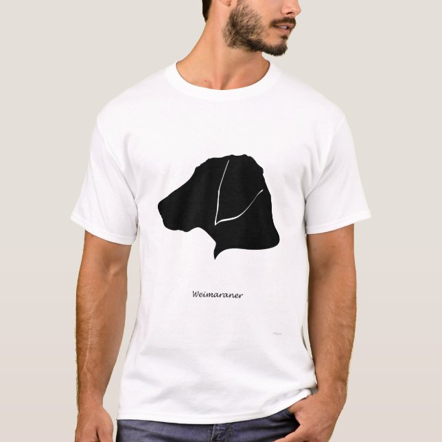 T-shirt Weimaraner - silhueta preta (Frente)