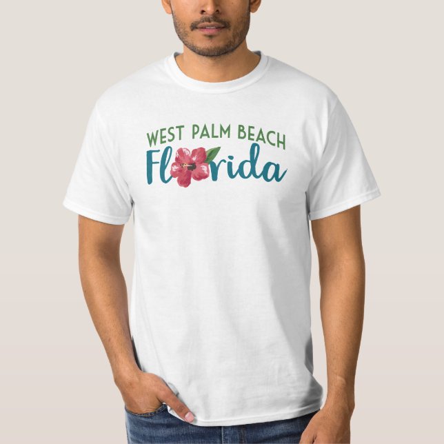 T-shirt West Palm Beach - Flor Hibiscus (Frente)