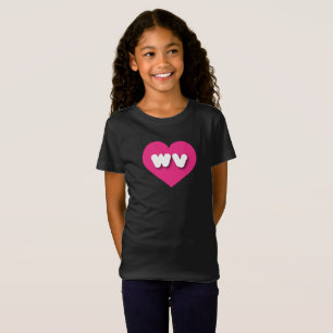 T-shirt West Virginia Hot Pink Heart - Amor