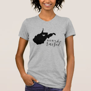 T-shirt West Virginia Nascer e Raised State Tee