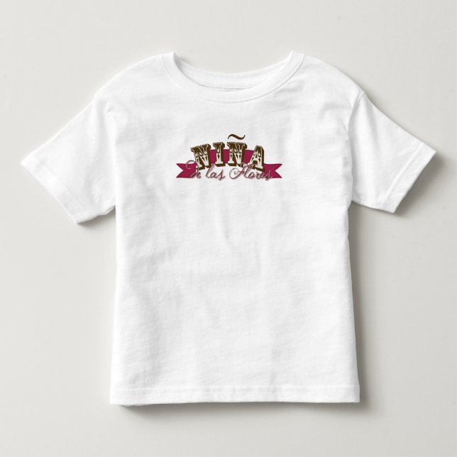 T-shirt Western Style Wedding Tee (Flores Espanhol-Nina) (Frente)