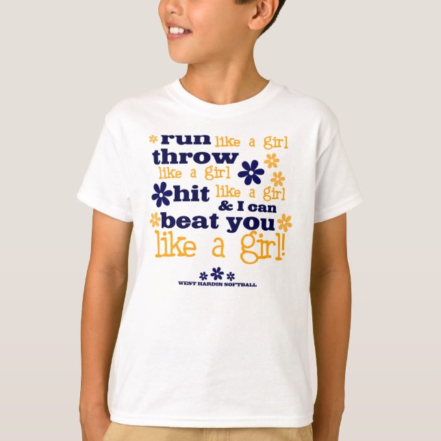 T-shirt WH gostam de um softball da menina (Frente)