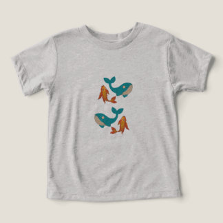 T-Shirt-Whale and Goldfish Kid's T-Shirt - Cute & 