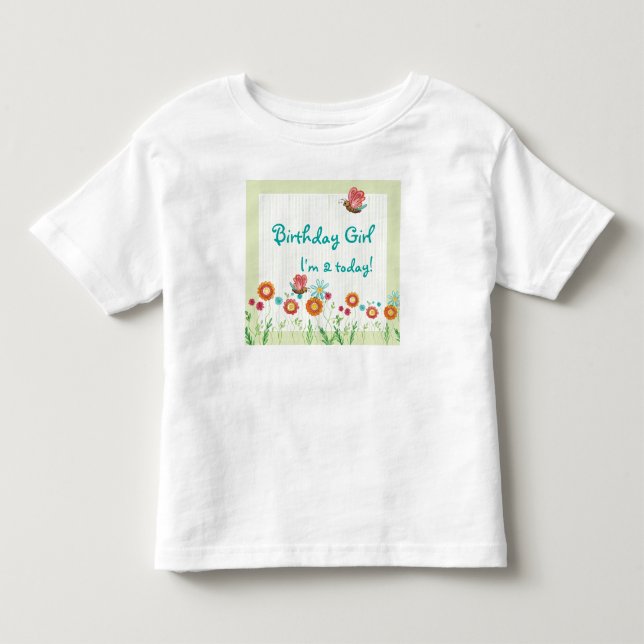T-shirt Whimsey Flowers Festa de aniversário Shirt (Frente)