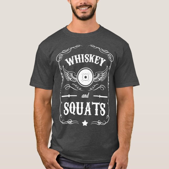 T-shirt Whiskey e Squats - Motivação "Levantamento de Peso (Frente)