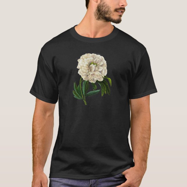 T-shirt White Peony de Pierre-Joseph Redoute (Frente)