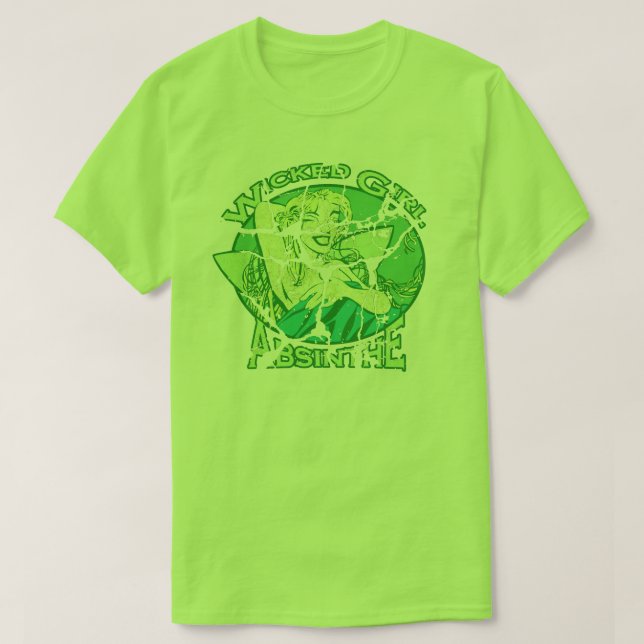T-shirt Wicked Girl Absinthe Vintage (Frente do Design)