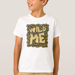 T-shirt Wild Me Leopard Brown e Yellow Impressão