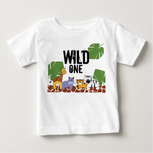 T-shirt "WILD ONE" Safari, Tema Selvagem Primeiro Anivers
