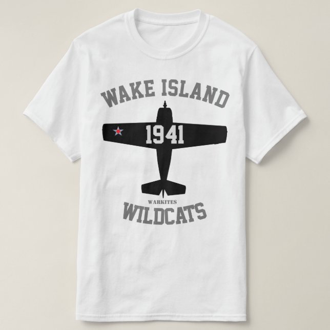 T-shirt Wildcats de F4F da "Ilha Wake" de Warkites (Frente do Design)
