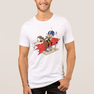 T-shirt Wile E. Coyote lançando o foguete vermelho