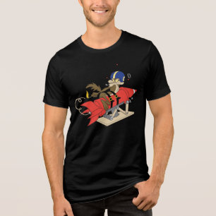 T-shirt Wile E. Coyote lançando o foguete vermelho
