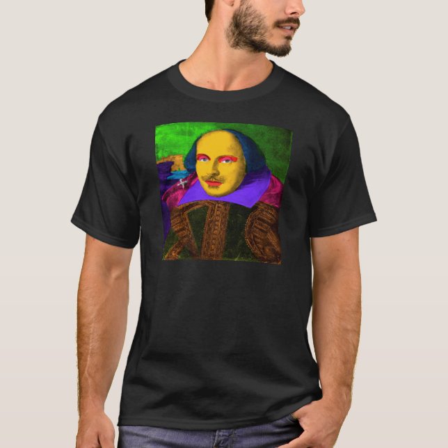 T-shirt William Shakespeare Pop Art (Frente)
