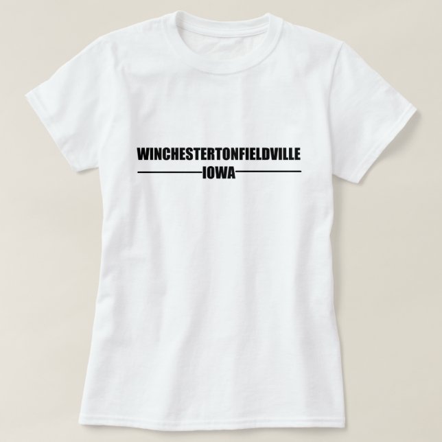 T-shirt Winchestertonfieldville, Iowa (Frente do Design)