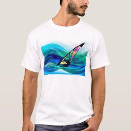 T-shirt Windsurfer do tecnicolor em um tufão