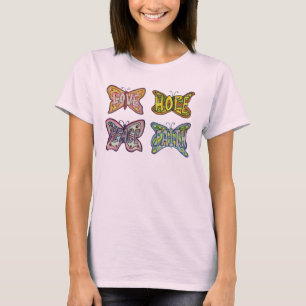 T-shirt Wings Butterfly Palavras Inspiracionais Camisa-T P