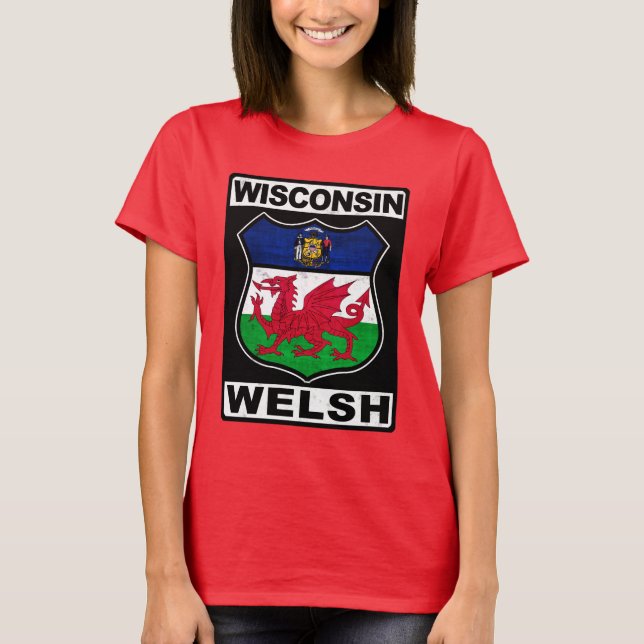 T-shirt Wisconsin Welsh American (Frente)