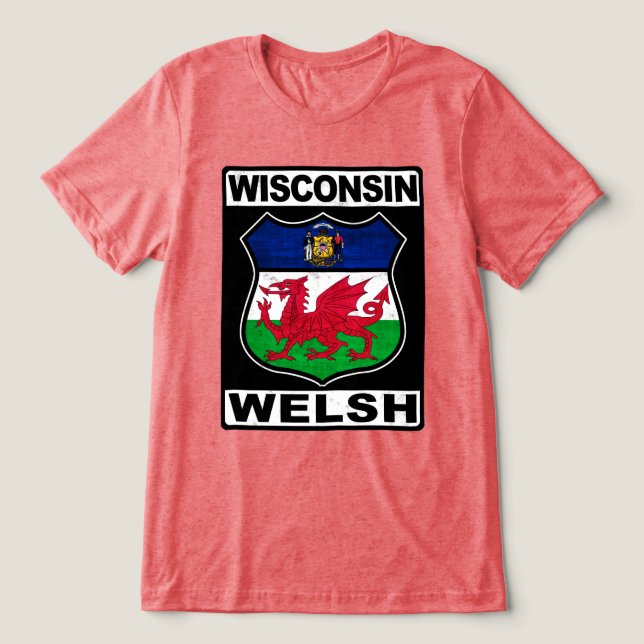 T-shirt Wisconsin Welsh American (Design frontal)