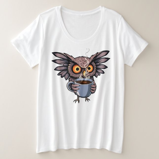 T-Shirt Wise Owl Lover Café (Frente do Design)