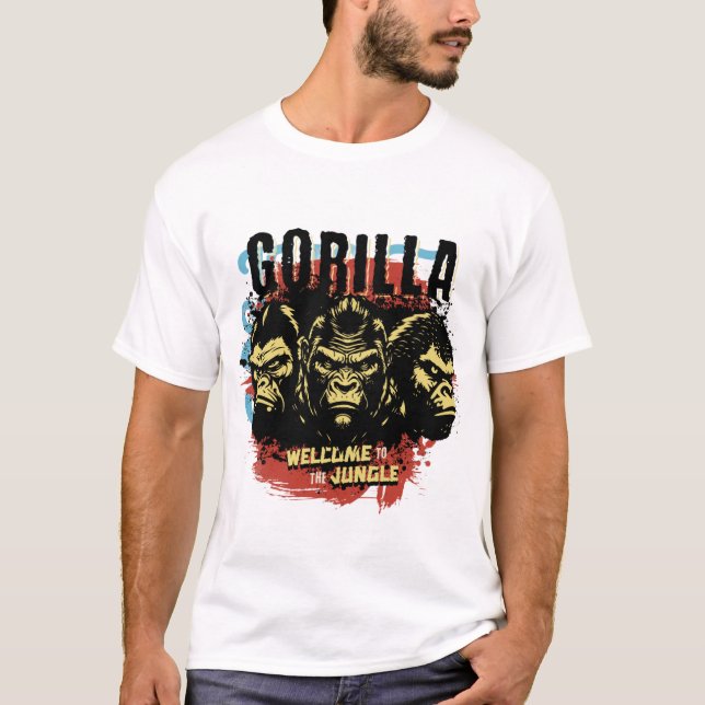 T-shirt with a strong gorilla design (Frente)
