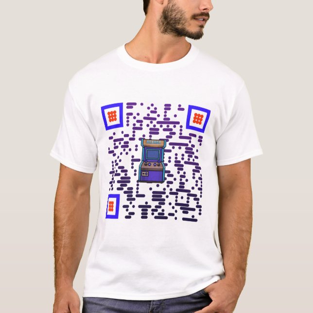 t-shirt with slogan in a scannable personalized QR (Frente)