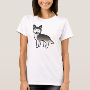 T-shirt Wolf Cinza Cartoon Siberian Husky