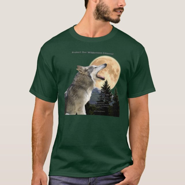 T-shirt WOLF HOWL & POEM (Proteção ao Lobo) (Frente)