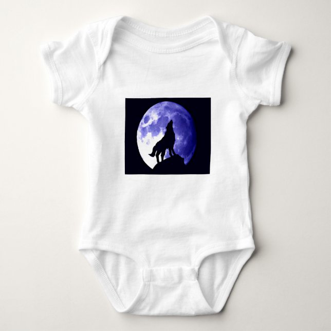 T-shirt Wolf Howling na Lua (Frente)