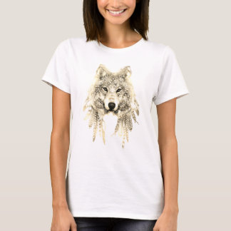 T-shirt Wolf In Indígenas Roupa Relaxe Ajustado Jersey Tee