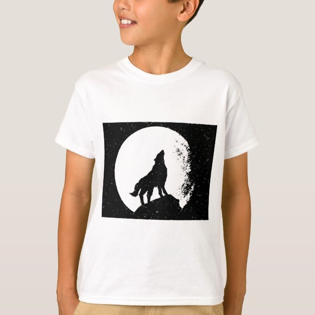 T-shirt Wolf & Moon Silhoutte (Frente)