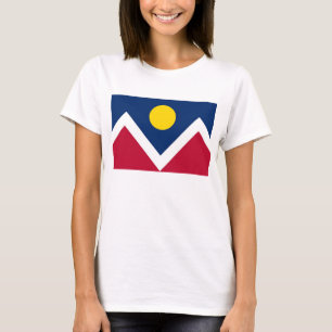 T-shirt Women T Shirt com Bandeira de Denver, Estado do Co