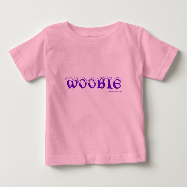 T-shirt Woobie o cão roxo (Frente)