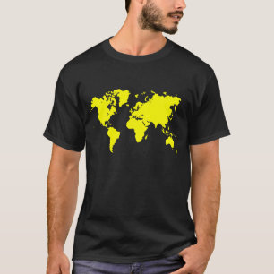 T-shirt World Map - Yellow