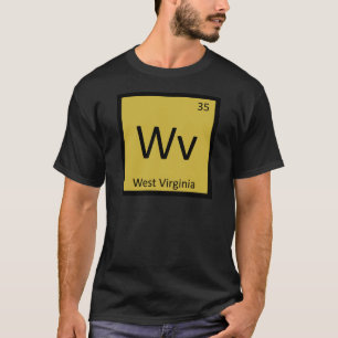 T-shirt Wv - Símbolo de Química do Estado da Virgínia Ocid