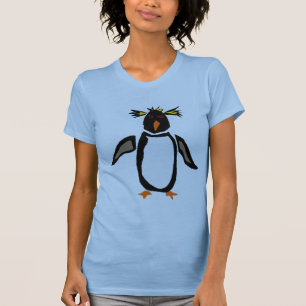 T-shirt WW- Engraçado Rockhopper Penguin Arte Primitiva
