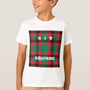T-shirt Xadrez de Tartan com Controlo Real Escocês com Tex