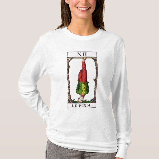 T-shirt XII o homem pendurado, cartão de tarot (Frente)
