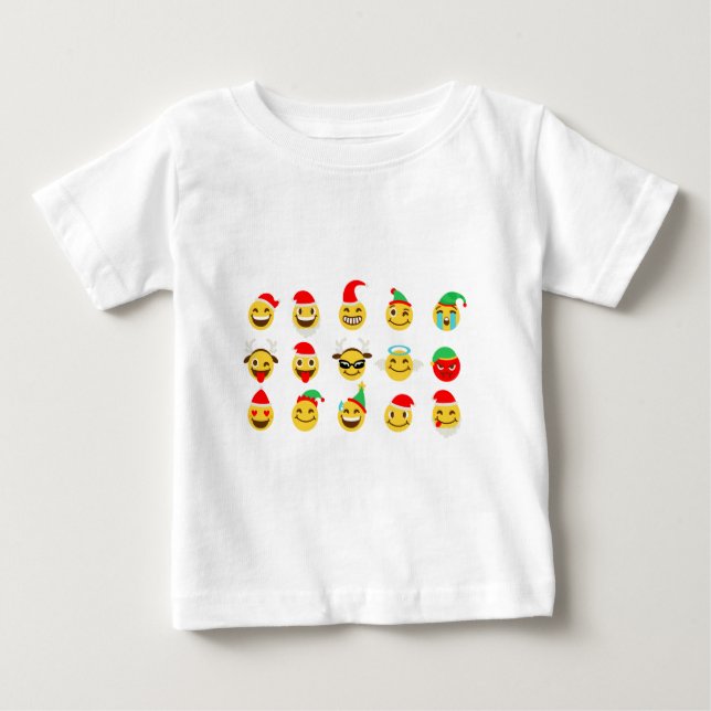 T-shirt xmas emoji faces felizes (Frente)