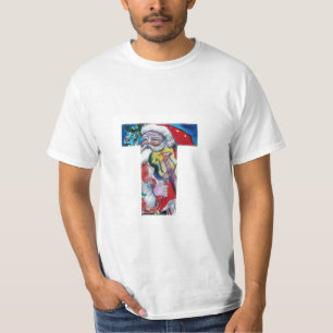 T-SHIRT XMAS T LETTER /SANTA CLAUS COM VIOLINA MONOGRAMA