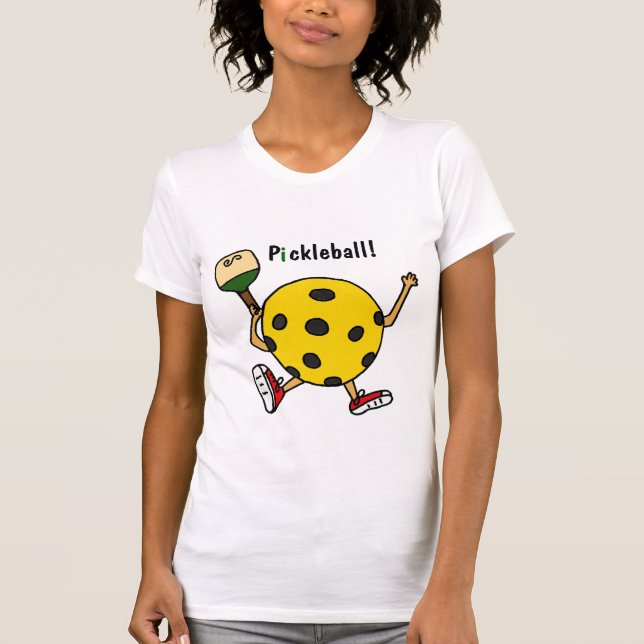 T-shirt XX- caráter engraçado de Pickleball (Frente)