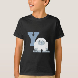 T-shirt Y é para o monstro bonito do Yeti dos desenhos