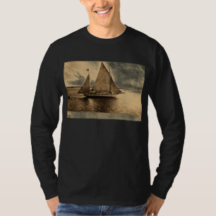 T-shirt Yachting no Lago Erie, vintage 1909 do búfalo NY