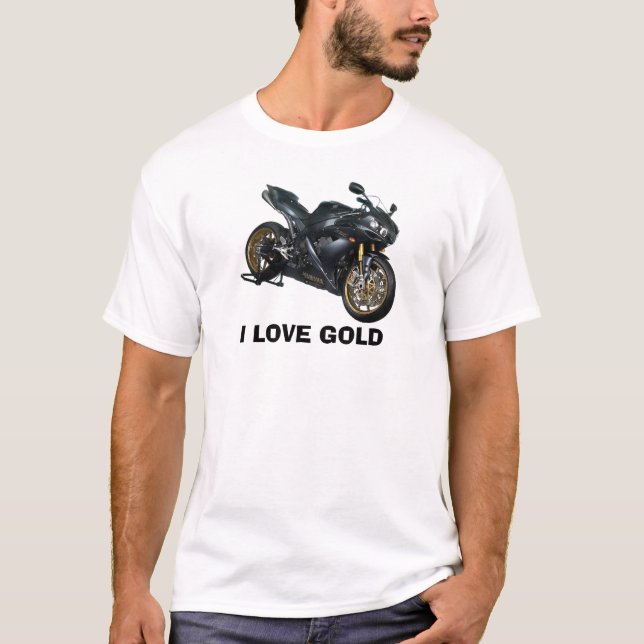 T-shirt yamaha-r1-BG, EU AMO O OURO (Frente)