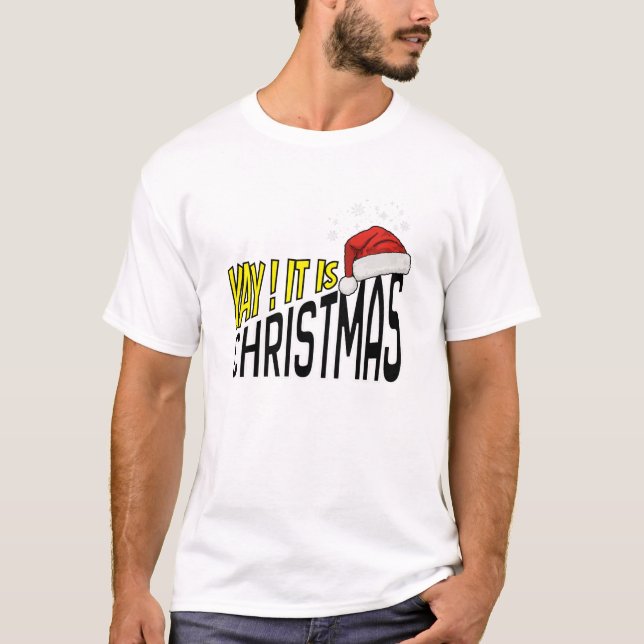 T-Shirt : Yay! It's Christmas (white) (Frente)