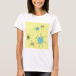 T-Shirt Yellow Iconic Atomic Starbursts<br><div class="desc">Este padrão de T-Shirt Iconic Atômica Amarelo apresenta rajadas atômicas icônicas. Isso mesmo! A antiga escola, de cor amarela com pincéis de ouro é o pano de fundo perfeito para a vibrante turquesa, o aipo de salga, e os círculos verdes cor de pera de cozinha. As manchas de cor são...</div>