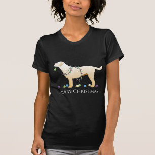 T-shirt Yellow Labrador Retriever Feliz Design de Natal