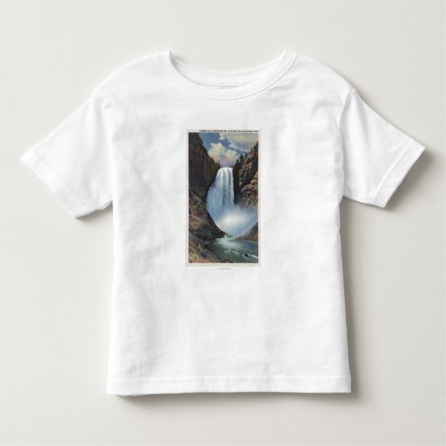 T-shirt Yellowstone, WYLower cai de baixo da vista (Frente)