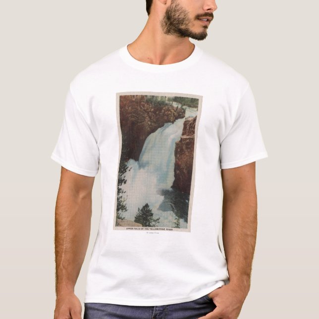T-shirt Yellowstone, WYView de quedas de Yellowstone River (Frente)
