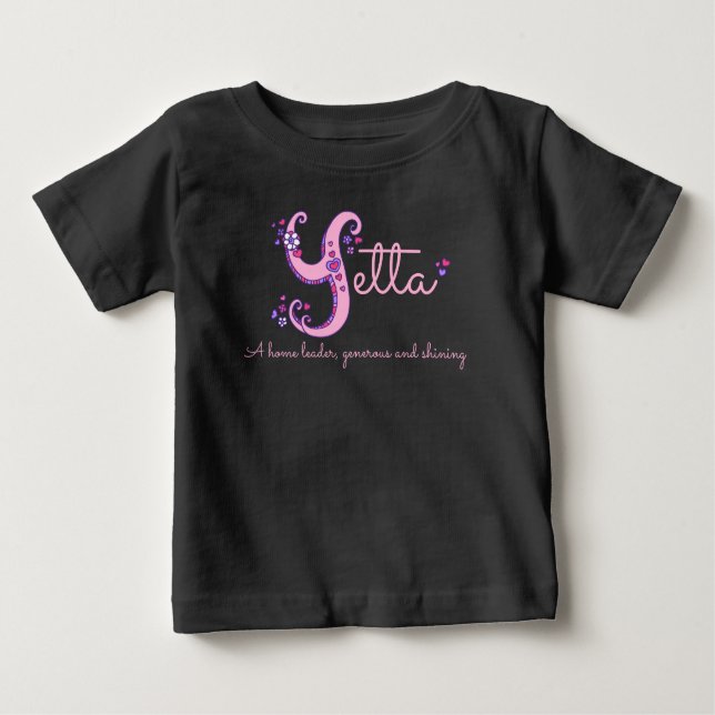 T-shirt Yetta Meninas nomeiam "Y monograma" (Frente)