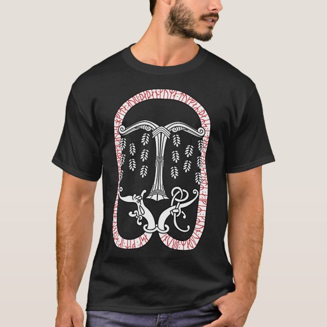 T-shirt Yggdrasil e serpente (Frente)